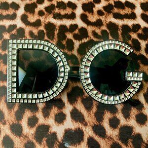 LAST PAIR! D & G Designer Style Sunglasses Black Silver Accessory Fashion Trendy